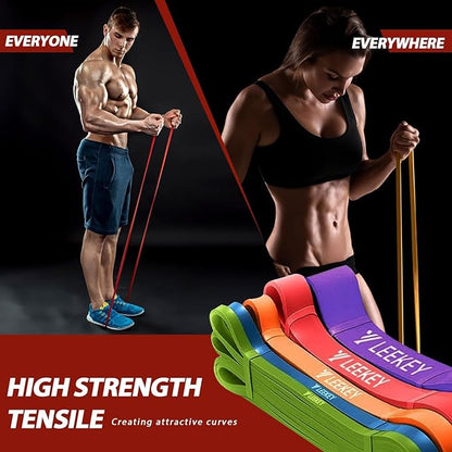 LEEKEY Resistance Bands, Exercise Bands Pull Up Assist Bands - Workout Bands Set - Mobility Band Powerlifting Bands for Men and Women Fitness Training, Physical Therapy,Home Workouts