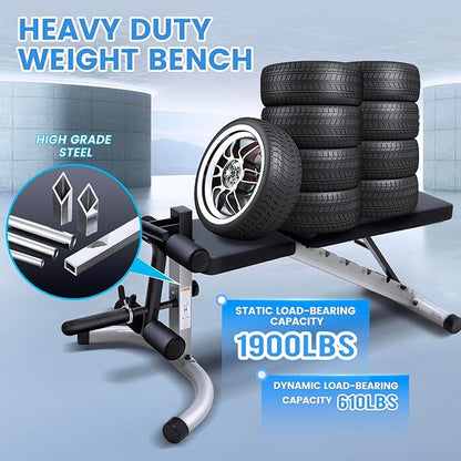 Adjustable Weight Bench Professional Utility Heavy Duty Workout Bench Incline Decline Flat Multi-Purpose Bench Press