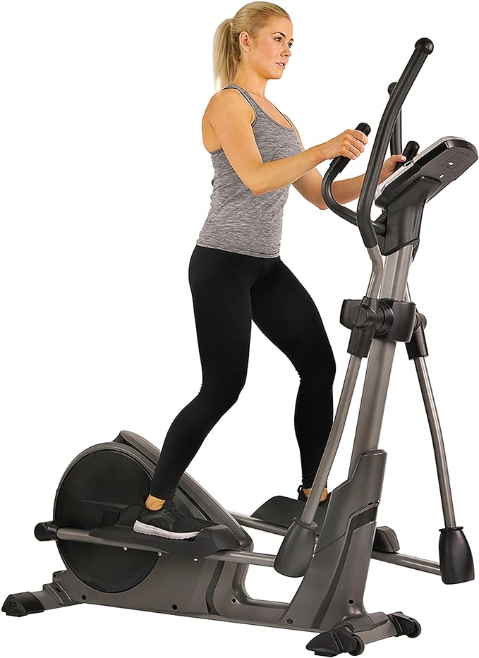 Sunny Health & Fitness Programmable 16 Electro-Magnetic Elliptical Cross Trainer Exercise Machine, Full-Body Cardio Equipment w/ 24 Pre-Built Workouts, 330LB Capacity,Optional Bluetooth w/SunnyFit App