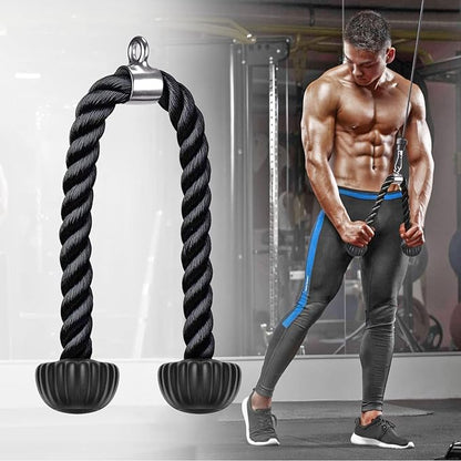 SELEWARE Tricep Rope W/Rubber Ends Cable Machine Attachments 28”/36” Universal