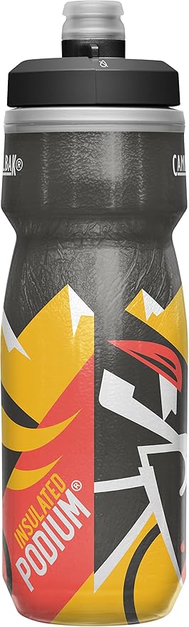 CamelBak Podium Chill Insulated Bike Water Bottle - Easy Squeeze Bottle - Fits Most Bike Cages - 21oz, Carrera