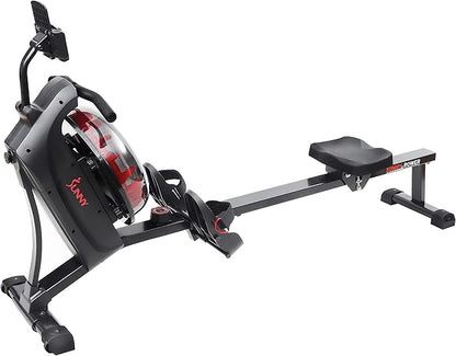 Sunny Health & Fitness Elite Water Rowing Machine with High Resistance Vertical Tank, Optional Exclusive Bluetooth SunnyFit App