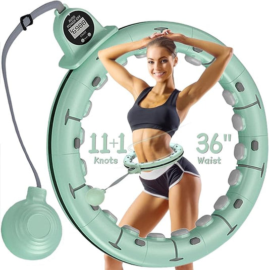 Leann L!fe-U1 30 Knots Waist 19"-61", Magnetic Lock Smart Weighted Hula Hoop for Kids & Adults Weight Loss, Infinity Hoop Plus Size, Children Adult Home Outdoors, Fitness Exercise, Abdominal Toner