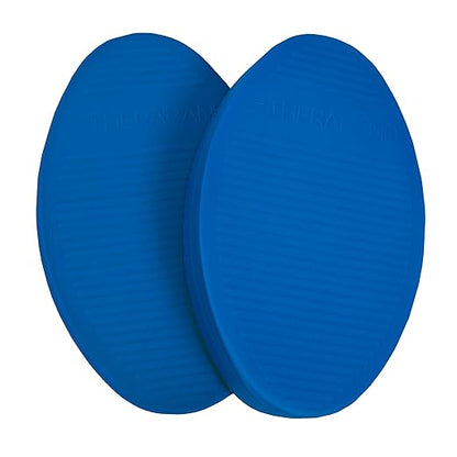 THERABAND Stability Trainer Pad, Intermediate Level Blue Balance Trainer & Wobble Cushion for Balance & Core Strengthening, Rehabilitation, & Physical Therapy, Round Sport Balance Trainer, Set of 2