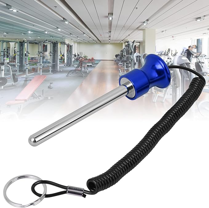 Magnetic Weight Pin, 5.5inch Magnetic Weight Stack Pin with Pull Rope Strength Training Fitness Equipment Accessories for Weight Stack Machine (Blue)