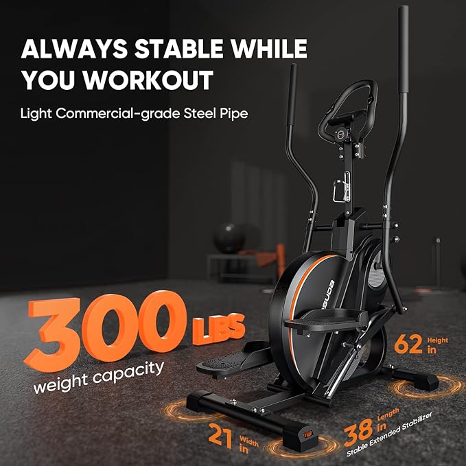 YOSUDA Pro Cardio Climber Stepping Elliptical Machine 3-in-1 Elliptical 16 Resistance