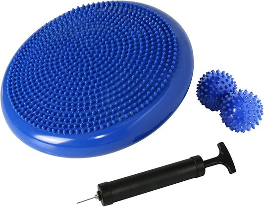 Wobble Cushion, Balance Disc, Wiggle Seat, Balance Pads for Physical Therapy, Stability Disc, Wobble Board for Dogs, Office, Sensory Kids, Classroom With Spiky Massage Ball