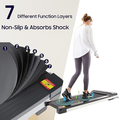 UMAY Walking Pad, Under Desk Treadmill with Remote, SPAX APP and LED Display, 3 in 1 Walking Jogging Running Machine for Home Office