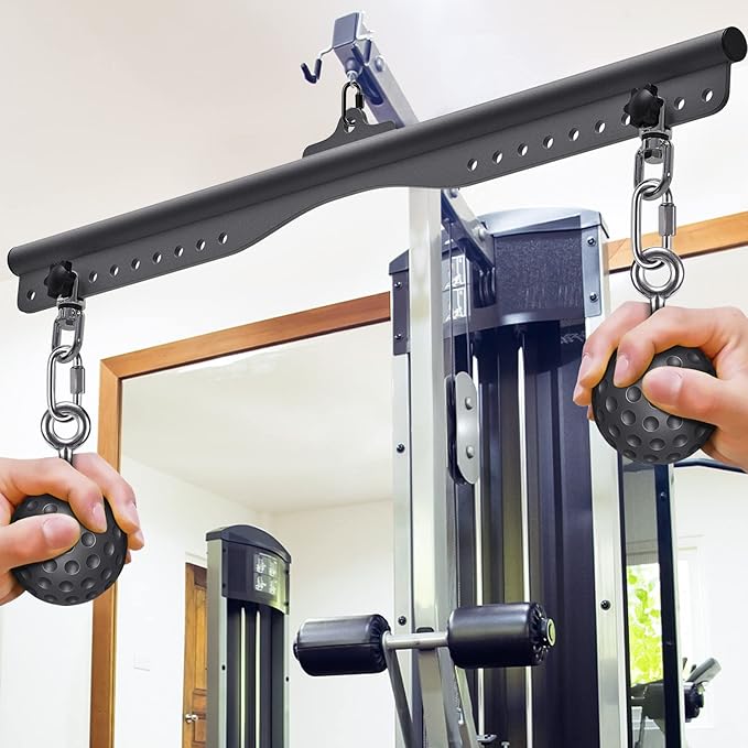 SELEWARE LAT Pull Down Bar Cable Machine Attachment 18"/28"/38" Multi-Grip