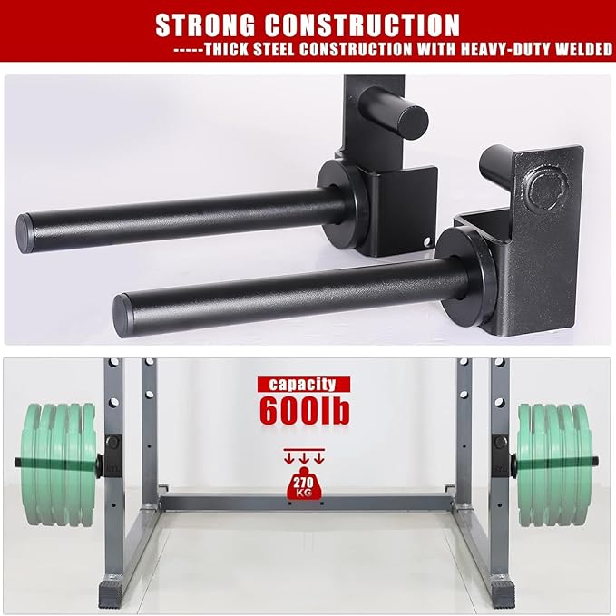 SYL Fitness Olympic Weight Plates Holder Power Rack Attachment Weights Storage Rack, Fit 2x2 & 3x3 inch Square Tube