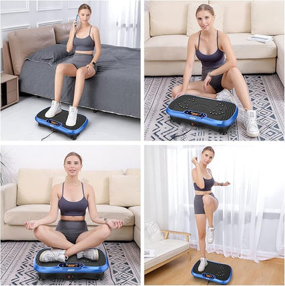 Vibration Plate Fitness Platform Exercise Machine Vibrating Shaking Full Body Shaker Workout Power Waver Vibrate Stand Shake Board Sport Gym for Weight Loss Fat Burner for Women Men