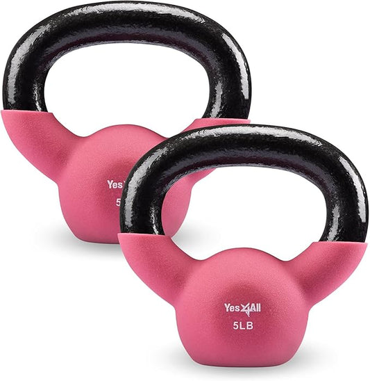 Yes4All Neoprene Coated/Adjustable Kettlebell & Kettlebell Sets - Hand Weights for Home Gym & Dumbbell Weight Set training