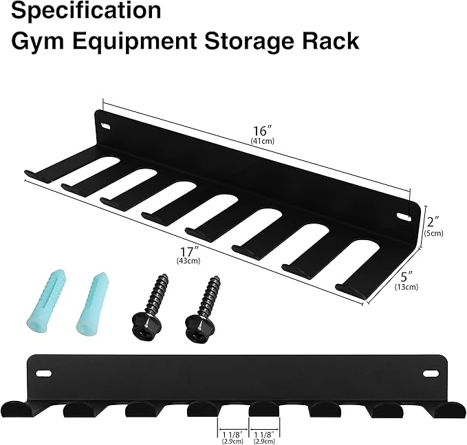 Multi-Purpose Gym Equipment Storage Rack Resistance Bands Storage Hanger Barbell Rack Heavy Duty Gym Rack for Exercise Bands, Lifting Belts and Jump Ropes