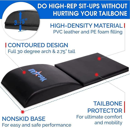 Yes4All Ab Mat Tailbone & No Tailbone, Foldable Abdominal Exercise Sit Up Support Pad for Core Training and Lower Back