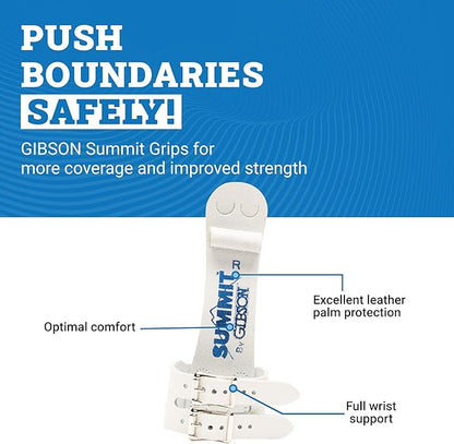 Gibson Summit Gymnastics Ring Grips for Boys - Durable Leather Grip with Secure Buckle or Hook/Loop Grip - Hand Grips for Gymnastics Rings Kids - Gymnastics Equipment & Accessories, Made in USA