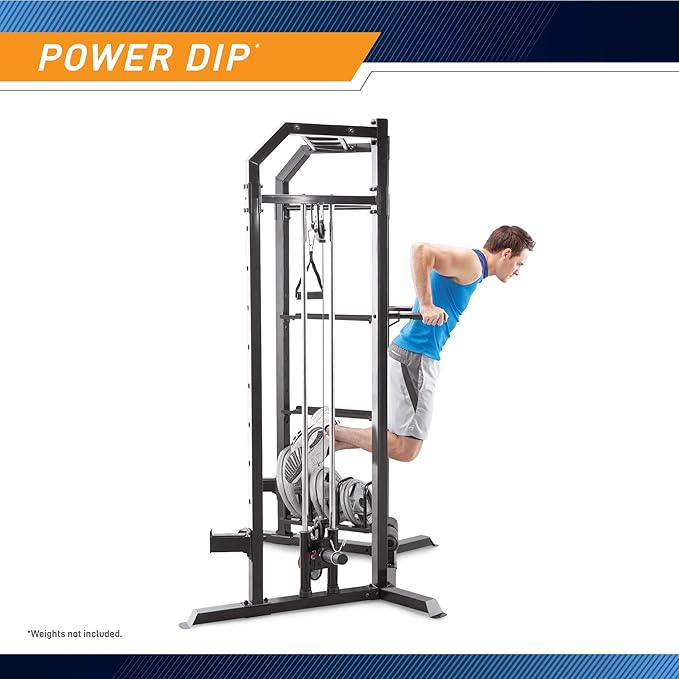 Marcy Olympic Multi-purpose Strength Training Cage with Pull Up Bars/Adjustable Bar Catchers and Pulley SM-3551