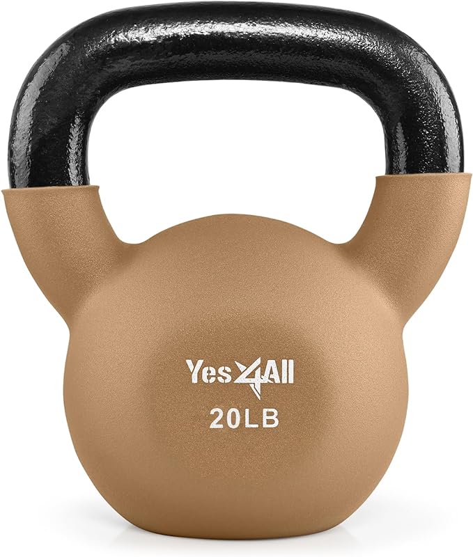 Yes4All Neoprene Coated/Adjustable Kettlebell & Kettlebell Sets - Hand Weights for Home Gym & Dumbbell Weight Set training