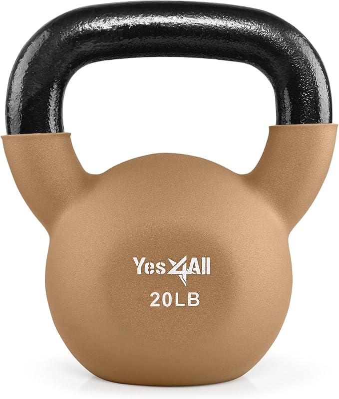 Yes4All Neoprene Coated/Adjustable Kettlebell & Kettlebell Sets - Hand Weights for Home Gym & Dumbbell Weight Set training