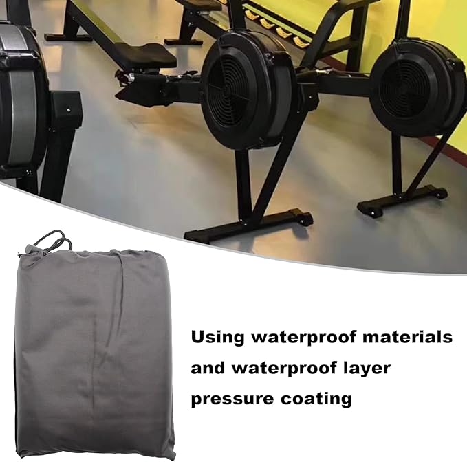 Fitness Rowing Machine Dust Cover 210D Oxford Fabric 95" x 24" x 40" Black Rowing Waterproof Machine Cover Fitness Equipment Protector