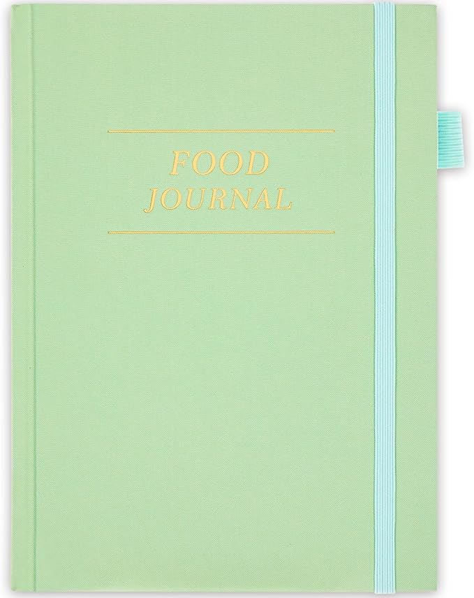 Food Journal, Weight Loss Journal for Women, Food Diary to Track Meals, A5 Size Calories Counter Book, 180 Days Diet Wellness Planner for Healthier Lifestyle -Green