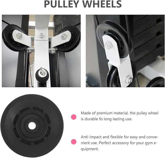 Vaguelly Pulley Cable Replacement for Home Gym Marcy Home Gym Replacement Parts Gym Pulley Wheel Pulley Wheels Abration Bearing Pulley Wheel Pulley for Gym Equipment Two Wheels Fitness