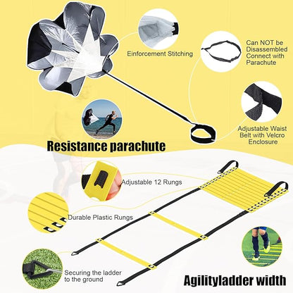 Agility Ladder,Speed Training Equipment Set,20ft Rungs Speed Ladder,Soccer