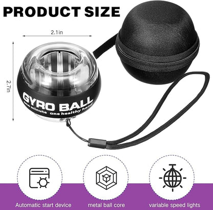 4 Pcs Wrist Trainer Ball Auto Start Hand Gyro Ball Wrist Strengthener Self Starting Forearm Exerciser with Bag and Strap for Strengthening Arms Fingers Wrist Training