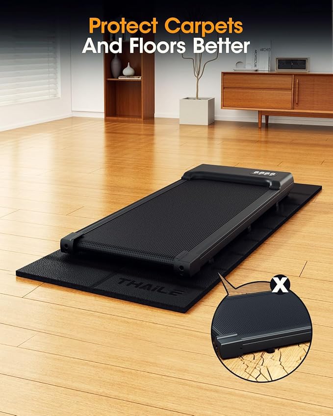 Treadmill Walking Pad Mat for Carpet Floors 71x32,1/4“Thick Treadmill Mat for Hardwood Floors,Mat for Under Treadmill/Exercise Bike on Carpet,Foldable Exercise Equipment Mat,Noise Shock Absorption