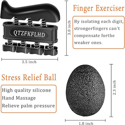 Grip Strength Trainer with Forearm Strengthener, Hand Grip Strengthener, Hand Extension Exerciser, Stress Relief Ball and Hand Grip Strengthener for Muscle Building and Injury Recover(5 PCS)