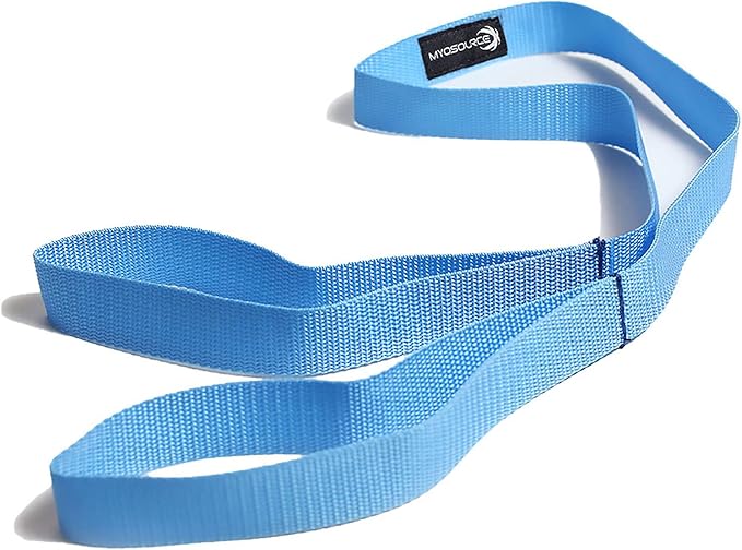 Myosource Kinetic Bands Tumble Pro X Ankle Straps Kit – Cheerleading Standing Tumbling Equipment, Gymnastics Backhandspring Trainer – Includes Flexibility Stunt Stretch Strap – Blue or Pink