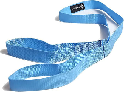 Myosource Kinetic Bands Tumble Pro X Ankle Straps Kit – Cheerleading Standing Tumbling Equipment, Gymnastics Backhandspring Trainer – Includes Flexibility Stunt Stretch Strap – Blue or Pink