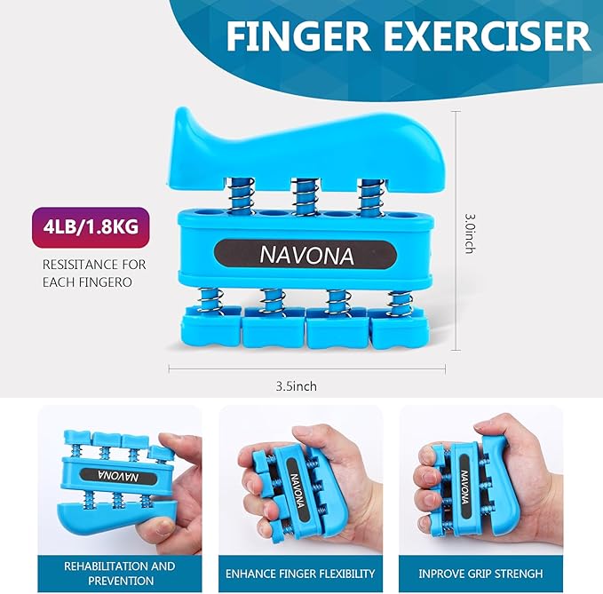 13PCS Hand Grip and Forearm Strengthener kits, Adjustable Hand Exerciser and Finger Stretcher, Finger strengthener, Finger exerciser,Stress Ball,Grip Ring for Muscle Building, Recover Hand Injure