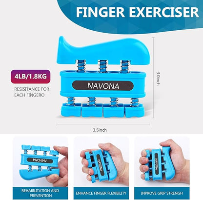 13PCS Hand Grip and Forearm Strengthener kits, Adjustable Hand Exerciser and Finger Stretcher, Finger strengthener, Finger exerciser,Stress Ball,Grip Ring for Muscle Building, Recover Hand Injure