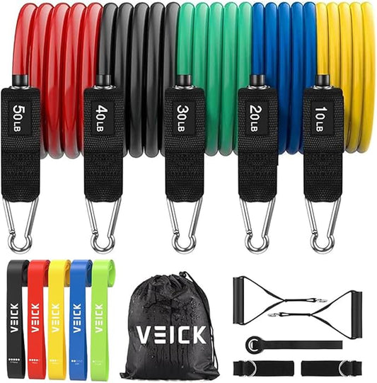 VEICK Resistance Bands, Exercise Bands, Workout Bands, Resistance Bands for Working Out with Handles for Men and Women, Exercising Bands for Fitness Weights Work Out at Home