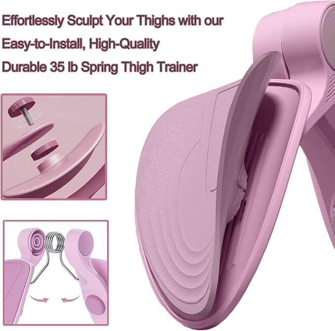 Thigh Master 35lb Pelvic Floor Muscle Repair Trainer Kegel Inner Thigh Exercise Workout Equipment Pilates for Home Workouts Hip Under Desk Exercise Men Women with Band