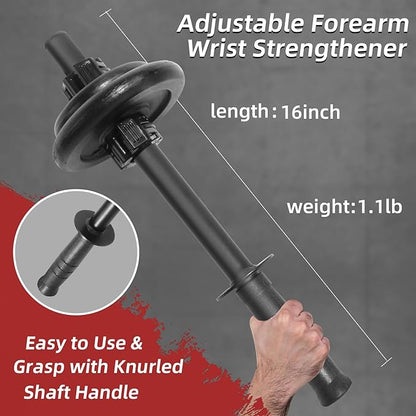 Forearm Wrist Exerciser Strengthener: Adjustable Arm Strength Trainer Grips - Grip Handles for Forearm Strength Workout Training