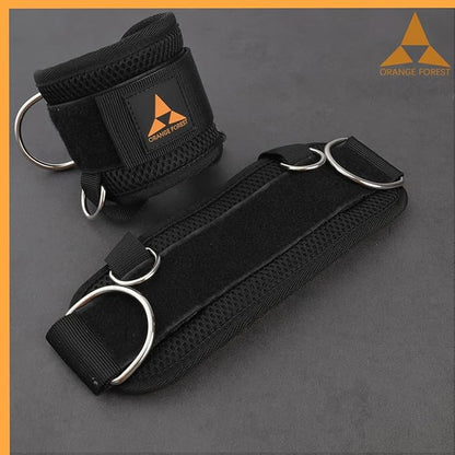 Ankle Strap for Cable Machine (Pair) Adjustable Comfort 4 D-Rings,