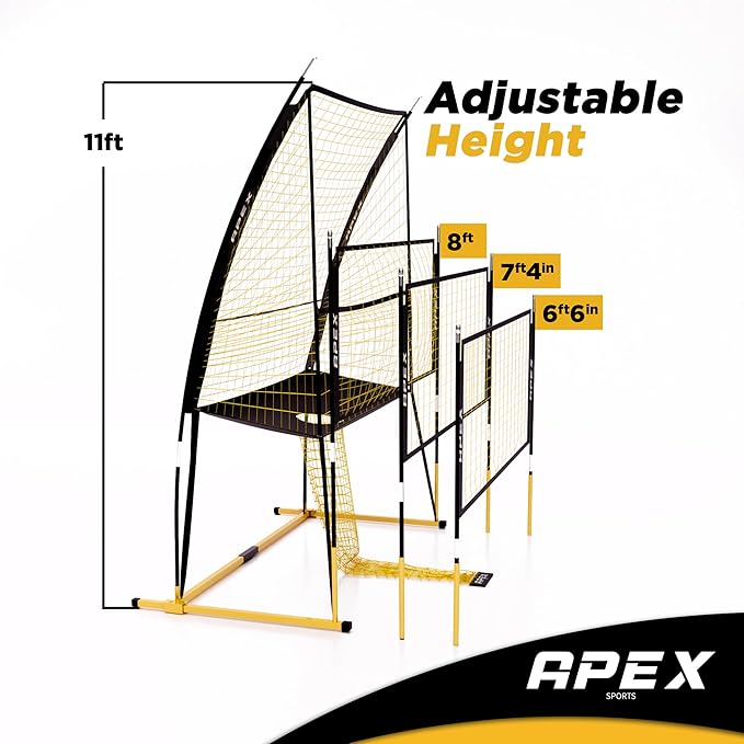 Volleyball Training Net System - Sturdy, Adjustable, and Portable | Improve Accuracy, Technique, and Skills | Ideal for Indoor/Outdoor Use | Easy Assembly & Storage |