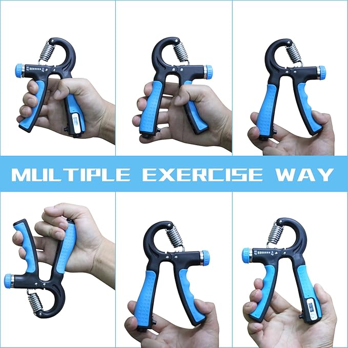 Grip Strength Trainer Adjustable Resistance 22-132 Lbs Hand Grip Strengthener Forearm Exerciser with Counter