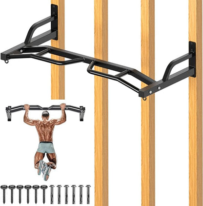 Kipika 48" Wall Mounted Multifunction Cable Pulley System Gym, 48" Wall Mounted Pull Up Bar, Cable Machine LAT Pulldown Attachments, DIY Home Gym Pulley Cable Machine Attachment System, Punching Bag Hanger