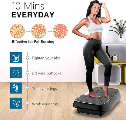 Vibration Plate, Whole Body Vibration Platform Exercise Machine with Bluetooth Speaker, Home Fitness Equipment for Weight Loss & Toning(Jumbo Size)