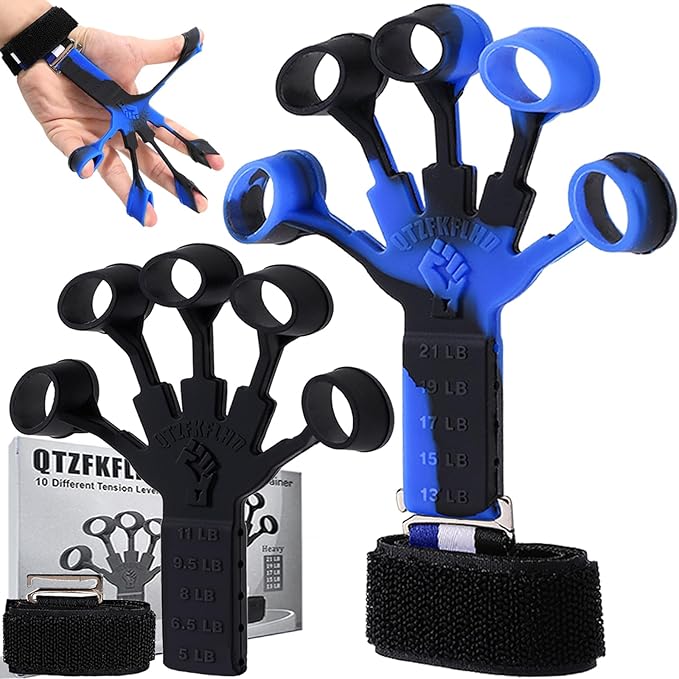 Grip Strength Trainer with Forearm Strengthener, Hand Grip Strengthener, Hand Extension Exerciser, Stress Relief Ball and Hand Grip Strengthener for Muscle Building and Injury Recover(5 PCS)