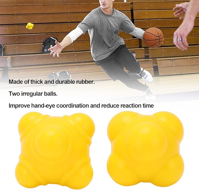 SUNGOOYUE Balls, 2Pcs Irregular Hand Eye Coordination Training Ball Rubber Bounce Training Balls