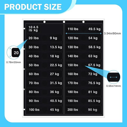 Weight Sticker Labels Weight Stack Labels 10lbs to 200Ibs, Machine