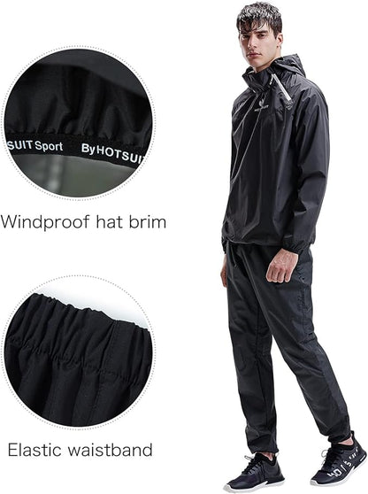 HOTSUIT Sauna Suit for Men Sweat Sauna Jacket Pant Gym Workout Sweat Suits