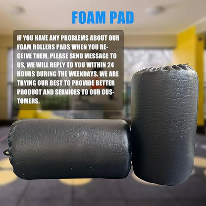 High Density Foam Roller, Replacement Foam Foot Pads for Home Gym Exercise Machines Equipments, Weight Bench Leg Extension Curl Attachment (Leather 7‘’)