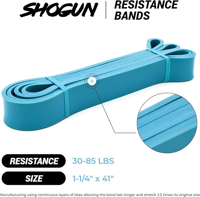 Resistance Bands - Heavy Duty Resistance & Stretch Bands for Exercise. Ideal for Pull-up Assistance, Body Stretching, Power-Lifting, Resistance Training. Shogun Sports Resistance Bands for Working Out