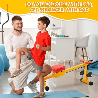 Kids Rowing Machine Fitness Exercise Equipment for Kids Indoor Waist and Back Exerciser Adjustable Kids Workout Equipment for Physical Training Beginners Children Toddler Outdoor Sports