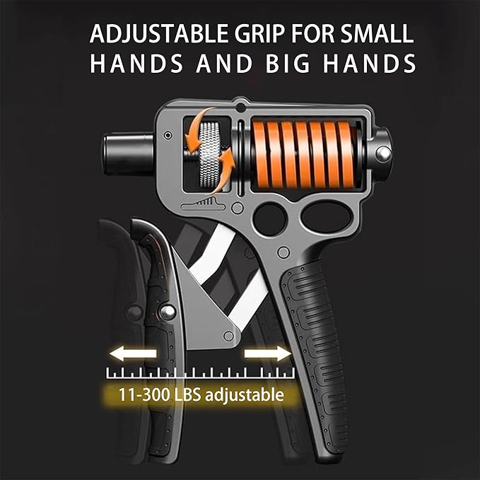 Grip strength tester, manually adjustable grip strength tester, (11-363 pounds) hand training tool, fitness tool, grip strength trainer, wrist and forearm booster