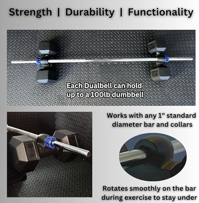 Dumbbell Barbell Converter - 1" Standard Bars, Up to 100lb Capacity - Dumbbell Converter Home Gym Equipment, Versatile Weight Lifting Set, Suitable for Men and Women